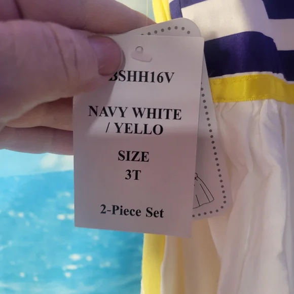 Blueberi Blvd NWT 2 Striped and Floral Kids Dresses Size 3T - Picture 3 of 5